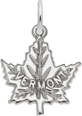 Vermont Maple Leaf Charm, Charms for Bracelets and Necklaces