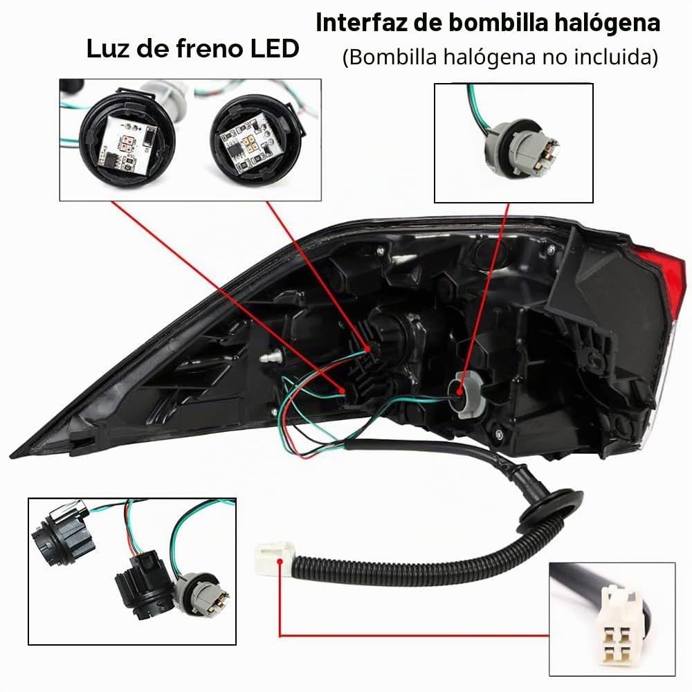 Riloer Luz trasera LED, luz trasera LED apta Compatible con Toyota RAV4 2019-2021,Luces Traseras Remolque,Luz de Matrícula Placa Trasera