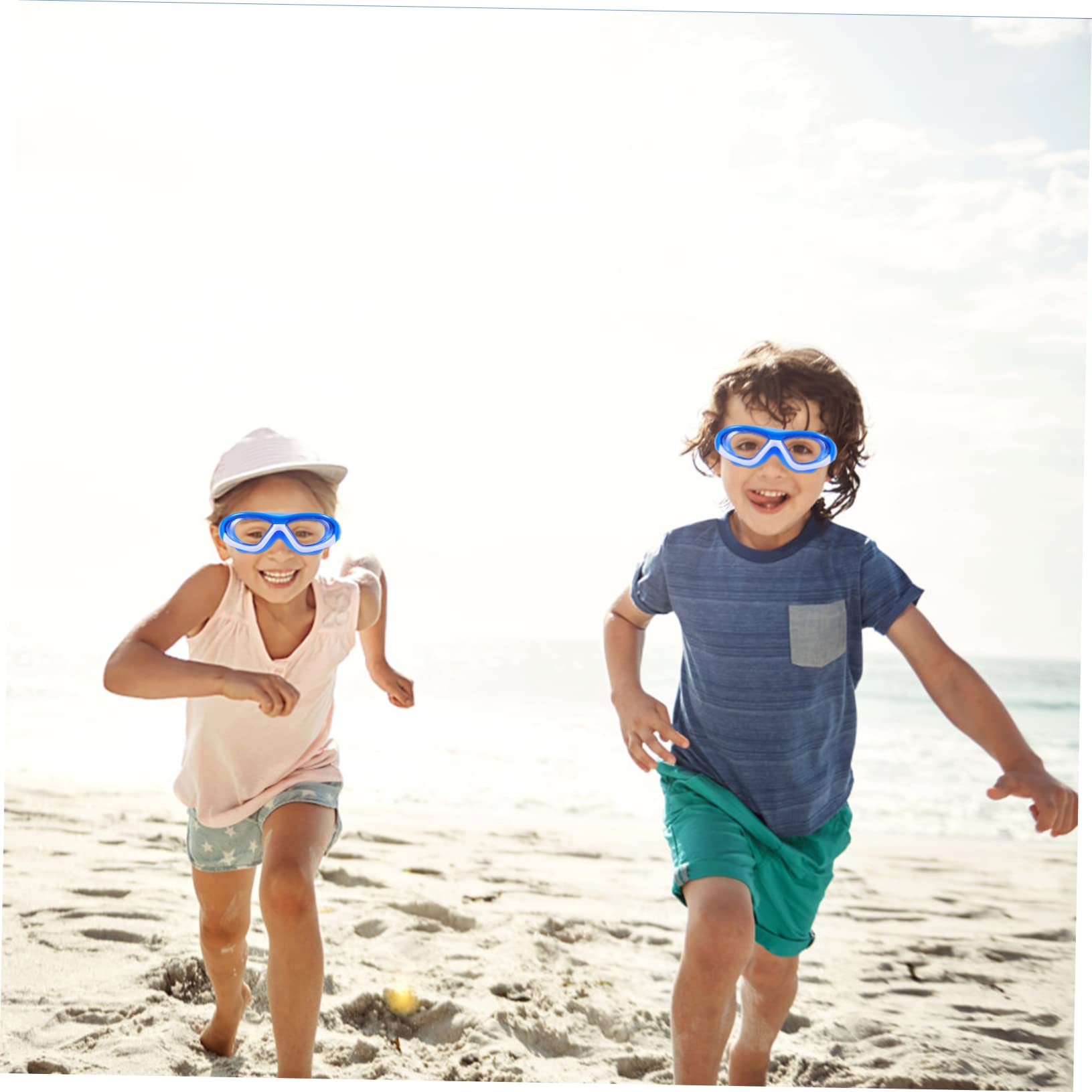 BESPORTBLE 2 Piezas De Correa Para Niños Antiniebla Azul Ancho Fugas Y Azul Gafas Antitransparentes Para Adolescentes Piscina Jóvenes Niños Nadar Gafas Protectoras