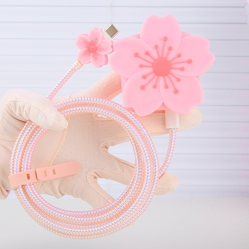 Yluirktfa Charger Cover Compatible with Apple 35W Dual USB-C Power Adapter Charger 3D Cute Cartoon Design Charger Cover Cable Protector Wire