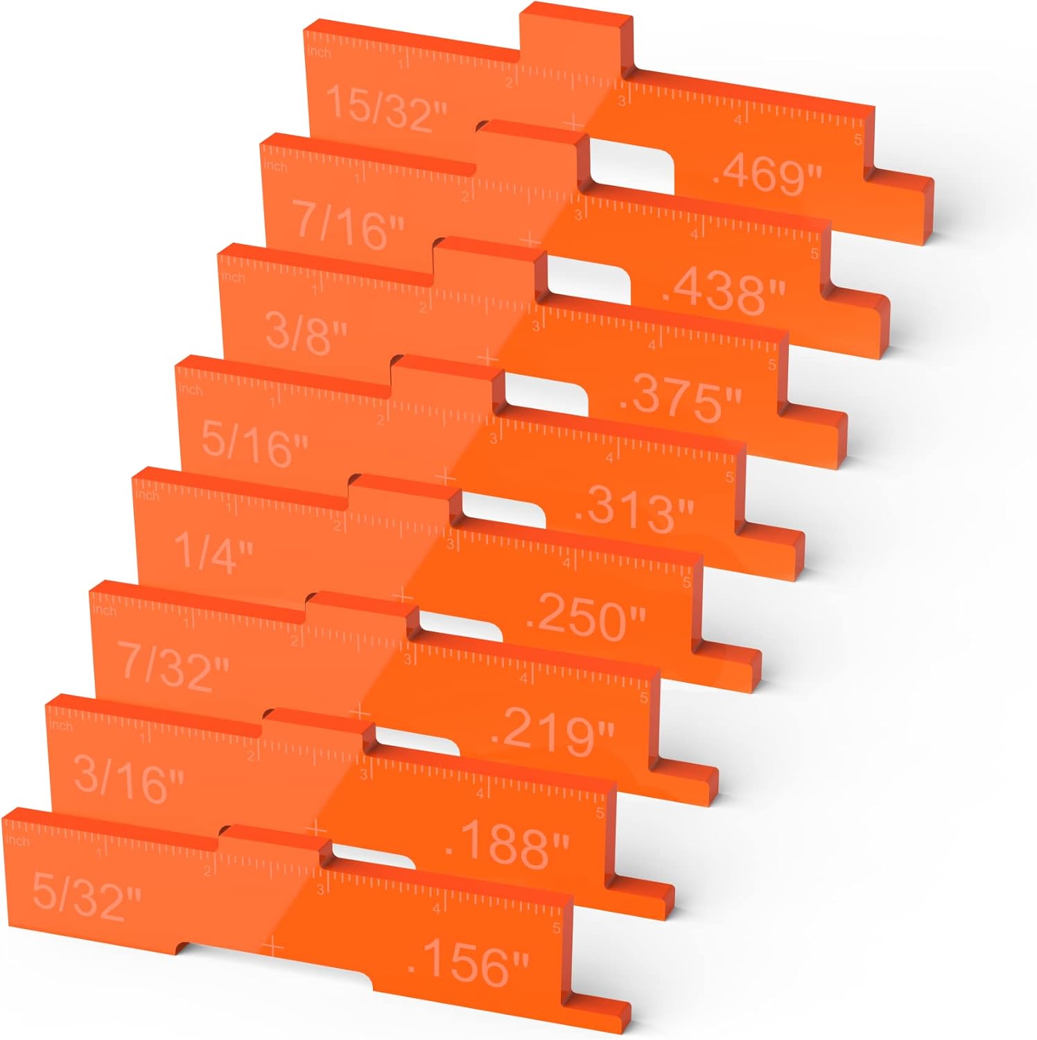 Set of 8 Gauge Block Set, Acrylic Height Gauges Set Setup Bars Precision Router Table Set Up