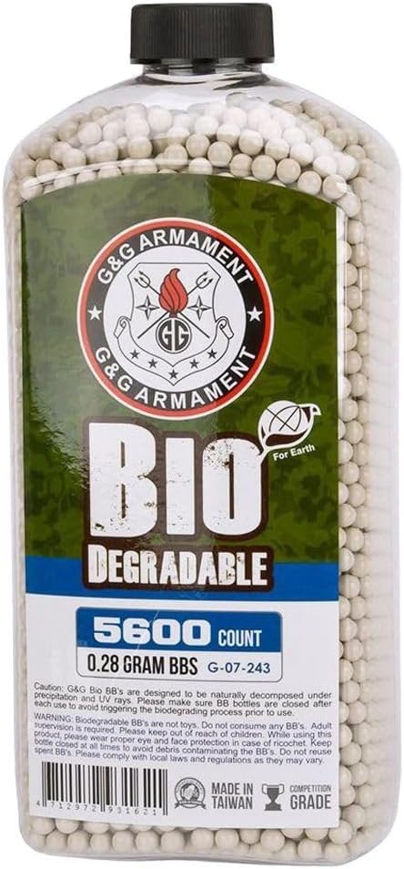 G&G Bio BB Biodegradable Premium 6mm Airsoft BBS Precision Polished Pellets, Assorted Sizes