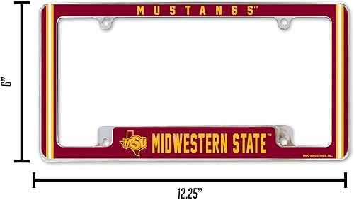 Miniatura 164 de Rico Industries NCAA Marco de matrícula estándar cromado de 12 x 6 pulgadas para automóvil, camión, SUV (escuelas L-M)