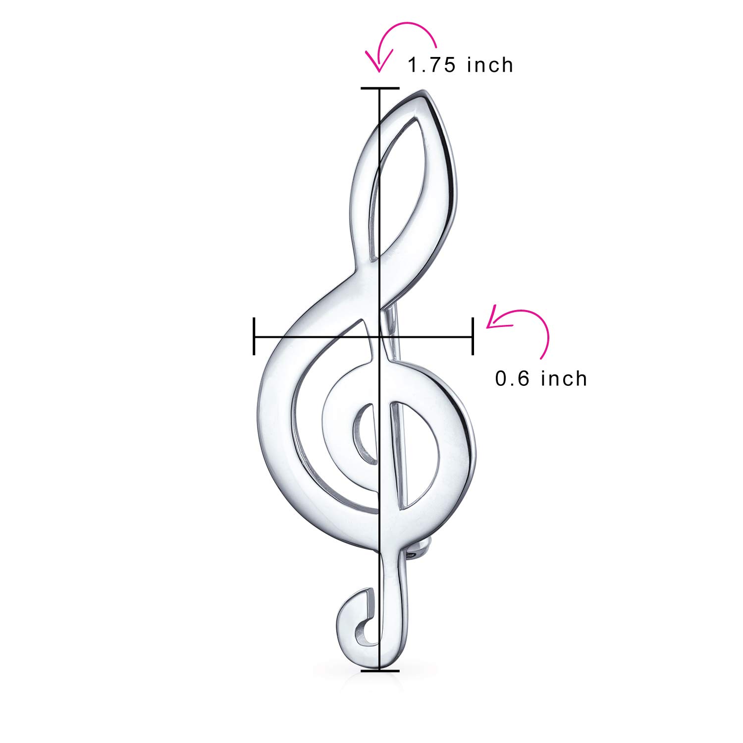 Orecchini, collana e spilla con nota musicale a chiave di sole, per donne e ragazze adolescenti insegnanti studenti, in argento Sterling 925
