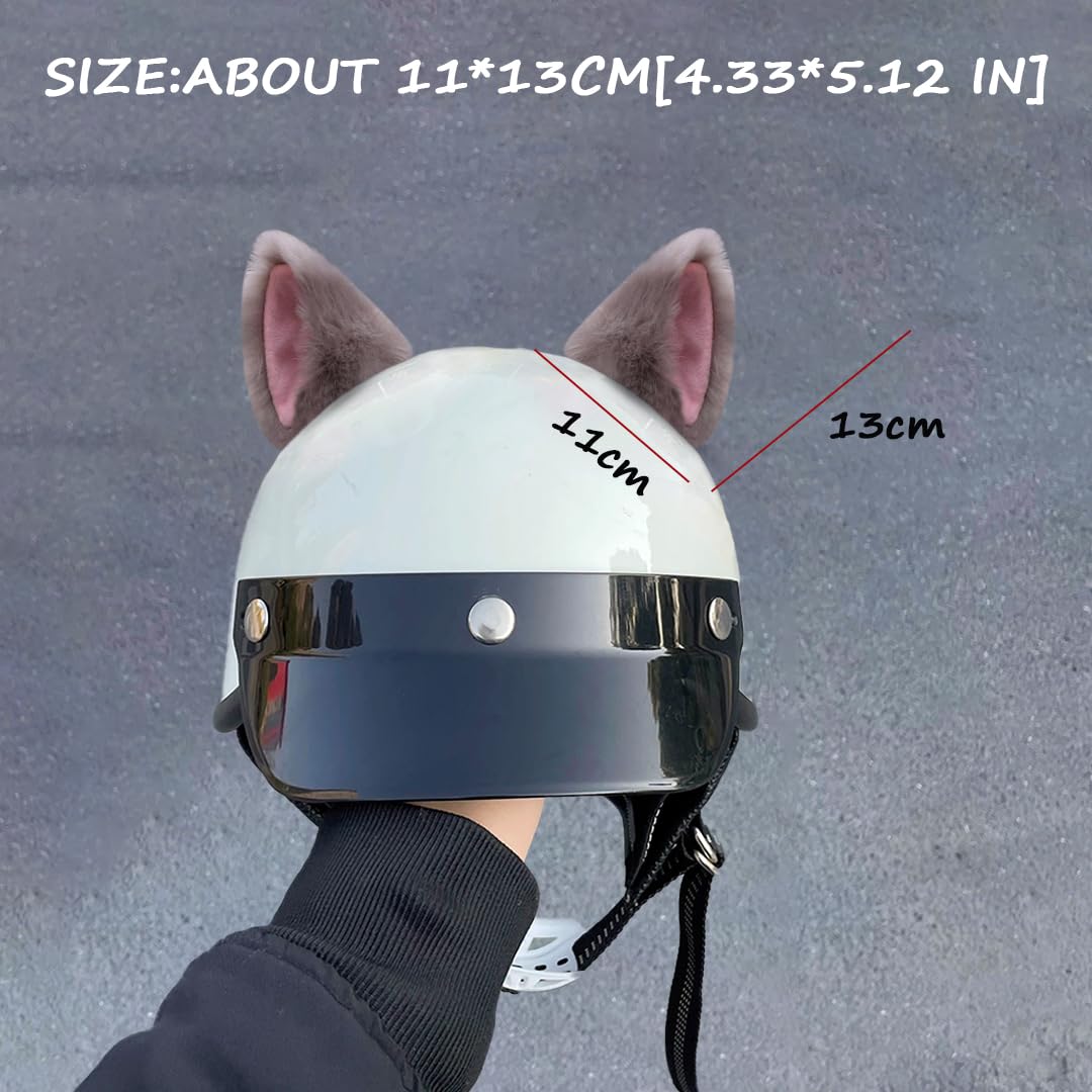 1 Pair Cat Ears for Helmet Furry Cat Ears Helmet Accessories Helmet Decorations Helmet Ears for Motorcycle Helmet Black : Automotive