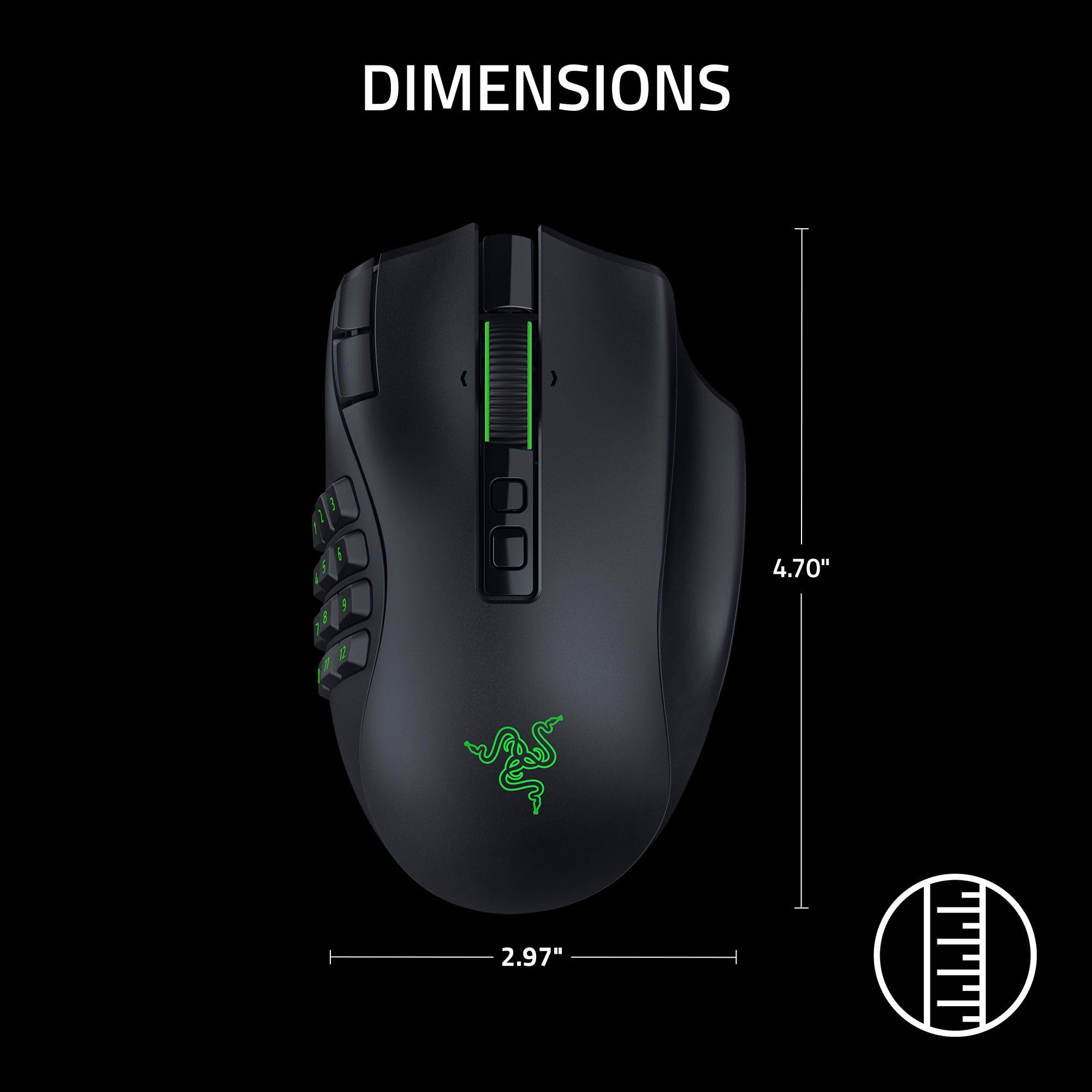 Razer Naga V3 Pro - Souris Gaming sans Fil avec des plaques latérales interchangeables pour Les MMO (HyperScroll de 2e Generation, Switches optiques de 4e Generation, Capteur Optique 50 K Focus Pro)