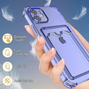 Ehr. iPhone 16 Uyumlu Kamera Korumalı Kartlıklı Köşeleri Airbag Tasarımlı Darbe Önleyici Şeffaf Silikon Kılıf (Şeffaf, iPhone 16)