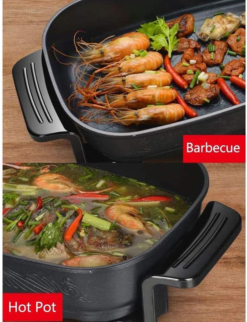 Smokeless Hot Po，Multi Cooker Multiple Cooking Options Non-stick Pot display, Slow Cook