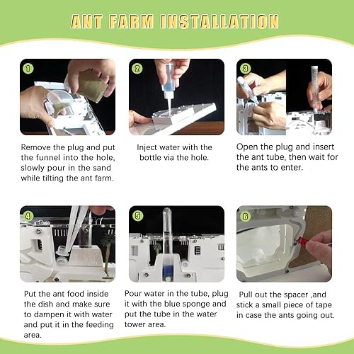 Miniatura 5 de ELNMLHT Ant Farm Castle, Granjas de hormigas con arena amarilla y kit de herramientas, kit de observación de colonias de hormigas, kit de ciencia de