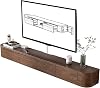 HYANXUE Floating TV Unit, Mounted TV Stand with Flip-Down Doors & Side door, Storage TV Bench Under TV for Bedroom Livingroom Brown, 160CM