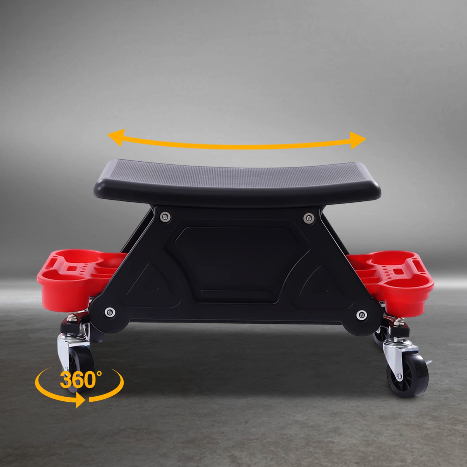 Dettagli seduta, sgabello meccanico con ruote, Mobile Rolling Creeper sedile o sedia, organizer per attrezzi per la pulizia della cera per la casa auto lavaggio
