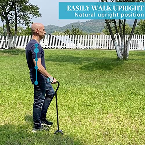 Aohhl Quad Walking Cane Foldable Adjustable Portable Stick Men & Women And Seniors - Lightweight & Sturdy With 4-Pronged Base For Extra Stability Balance,Self Standing Gifts For Mom Dad(Black) #TOP1