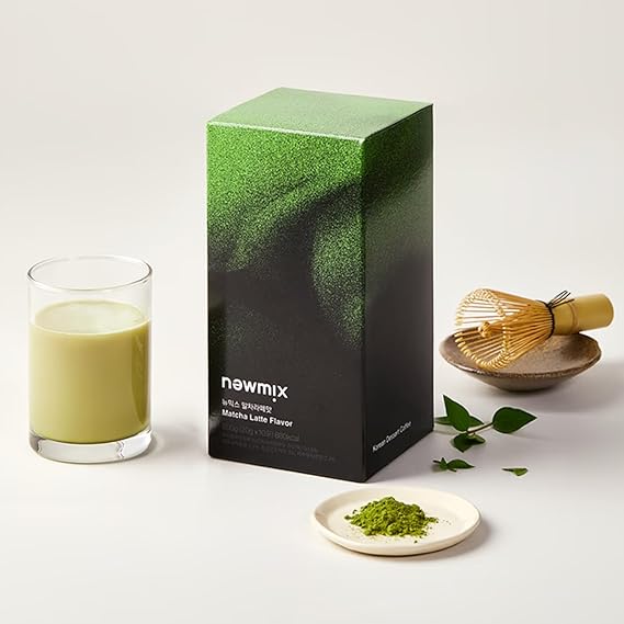 newmix Korean Instant Coffee Latte Premium 7.05 OZ 10 Sticks Korean Mix Coffee 3 in 1 Sweet Flavor with Creamer (10 Single Serve Packets) (Single Pack, Matcha Latte)