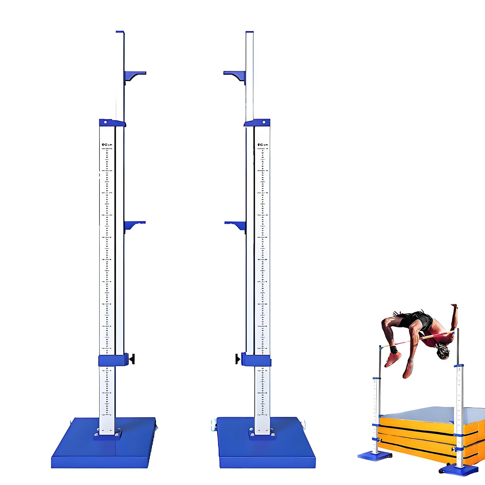 Soportes de salto de aluminio anodizado para alta competición y entrenamiento atlético escolar
