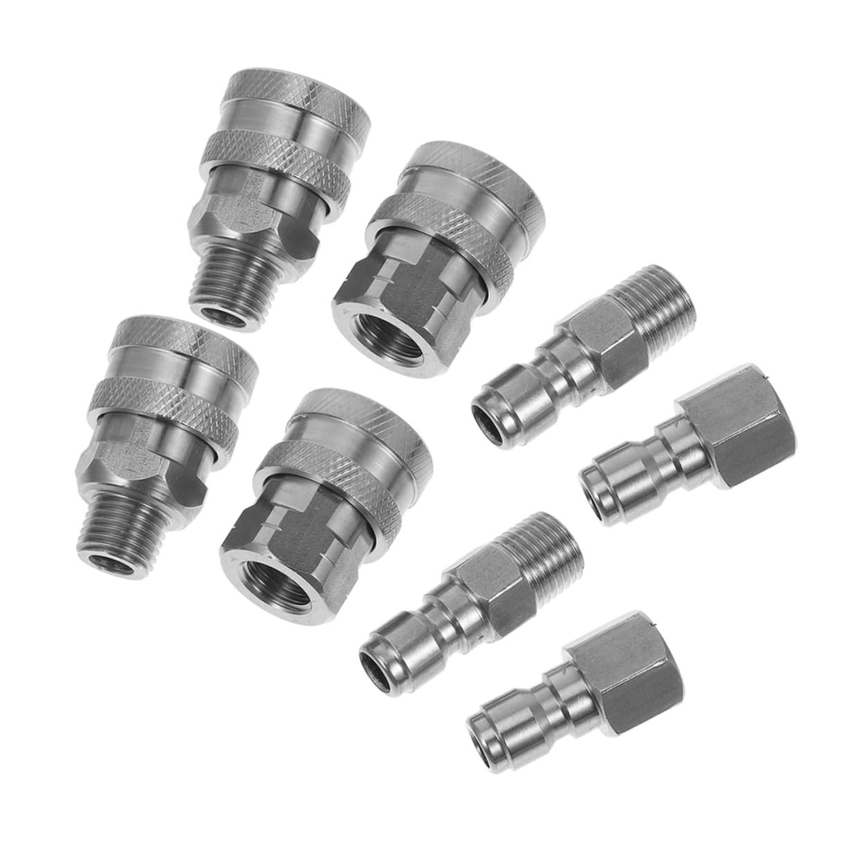 OUNONA 8 pièces Raccords Rapides Hydrauliques pour Tracteur Adaptateurs Acier Inoxydable Npt pour Nettoyeur Haute Pression Connecteurs Robustes pour Tuyaux à Haute Pression
