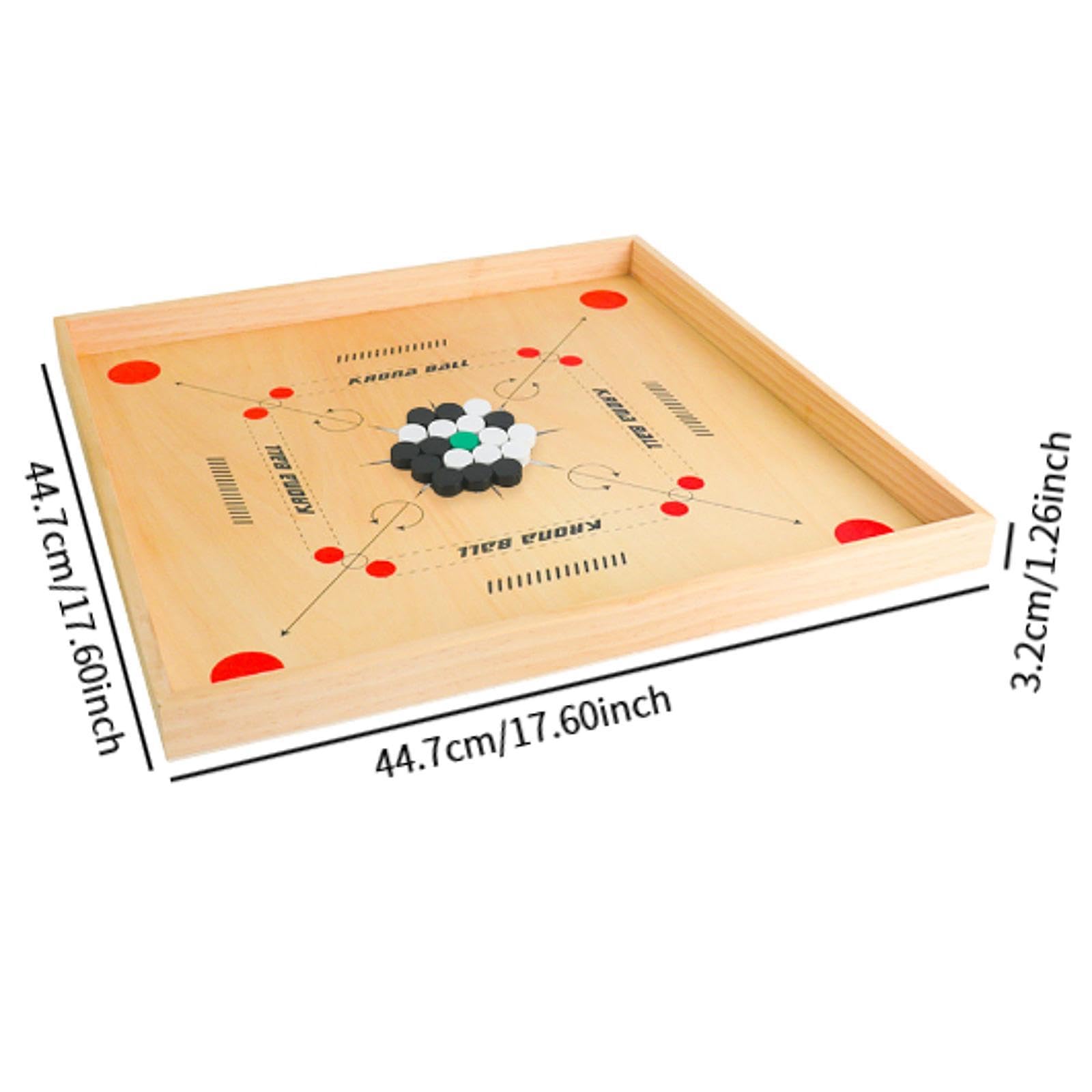 Jeu de Carrom, Plateau de 45,7 X 45,7 Cm, Jeu de Table En Bois pour Tous Les âges.