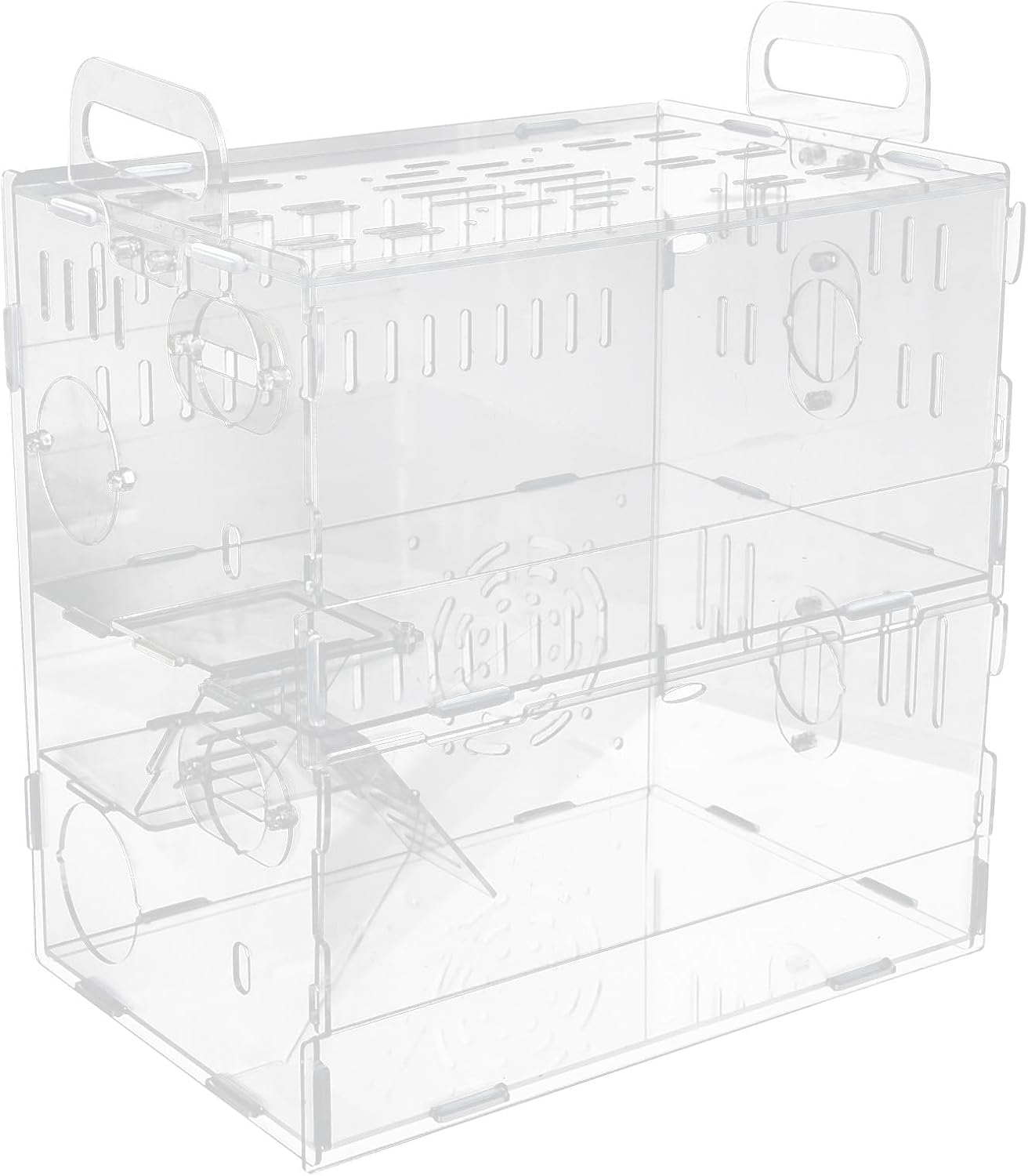 Cabilock Small Pet House Acrylic Hamster Cage Villa Cage 30×20×30 Cm for Chinchilla and Hamster Habitat Portable Small Animal Nest