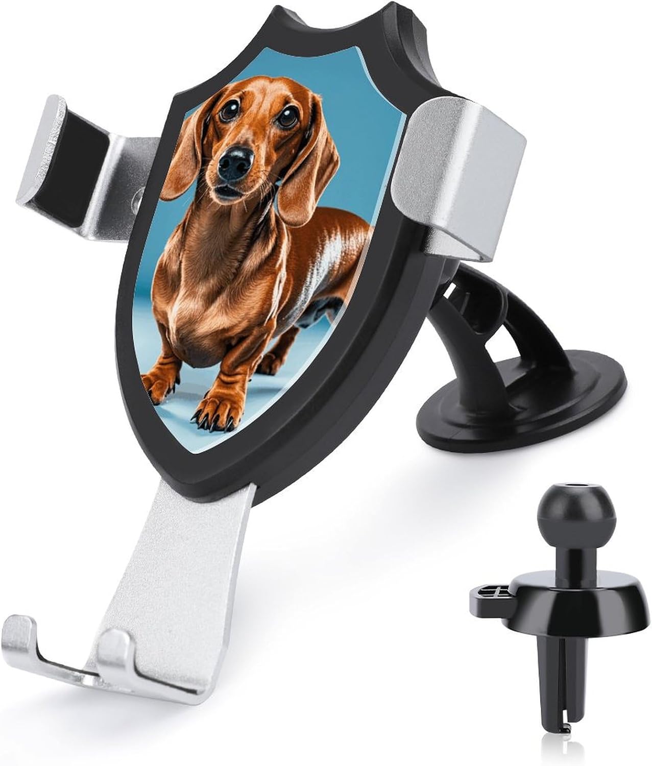Dachshund Weiner Pet Dog Car Phone Holder Adjustable Equipped with Suction Cups Car Phone Mount for Car Air Vent Windshield Phone Holder