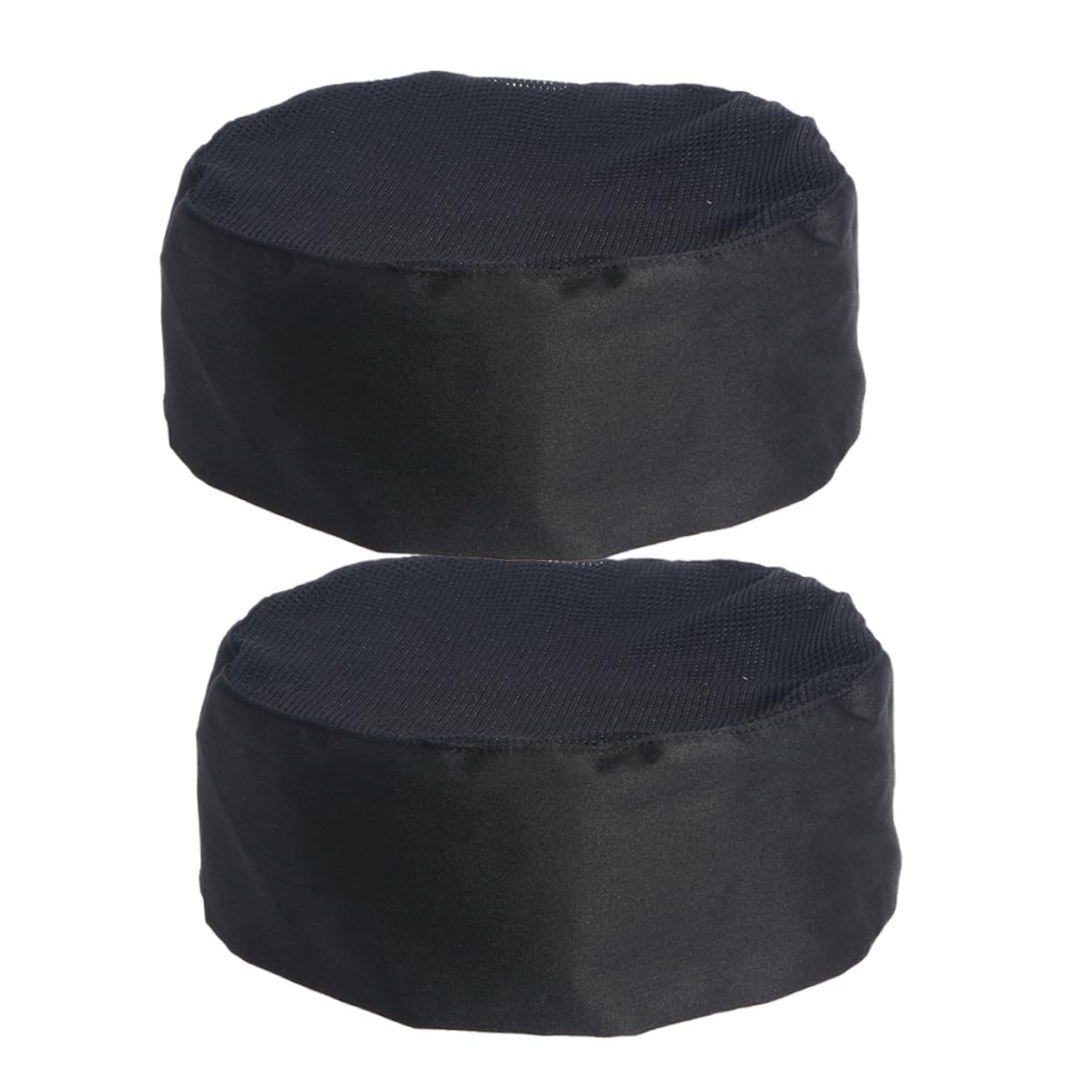 Beavorty 2Pcs Adjustable Black Mesh Chef Hat for Catering Breathable Chef Cap with Hook Loop Strap Fits Adults for Cooking and Baking The Kitchen
