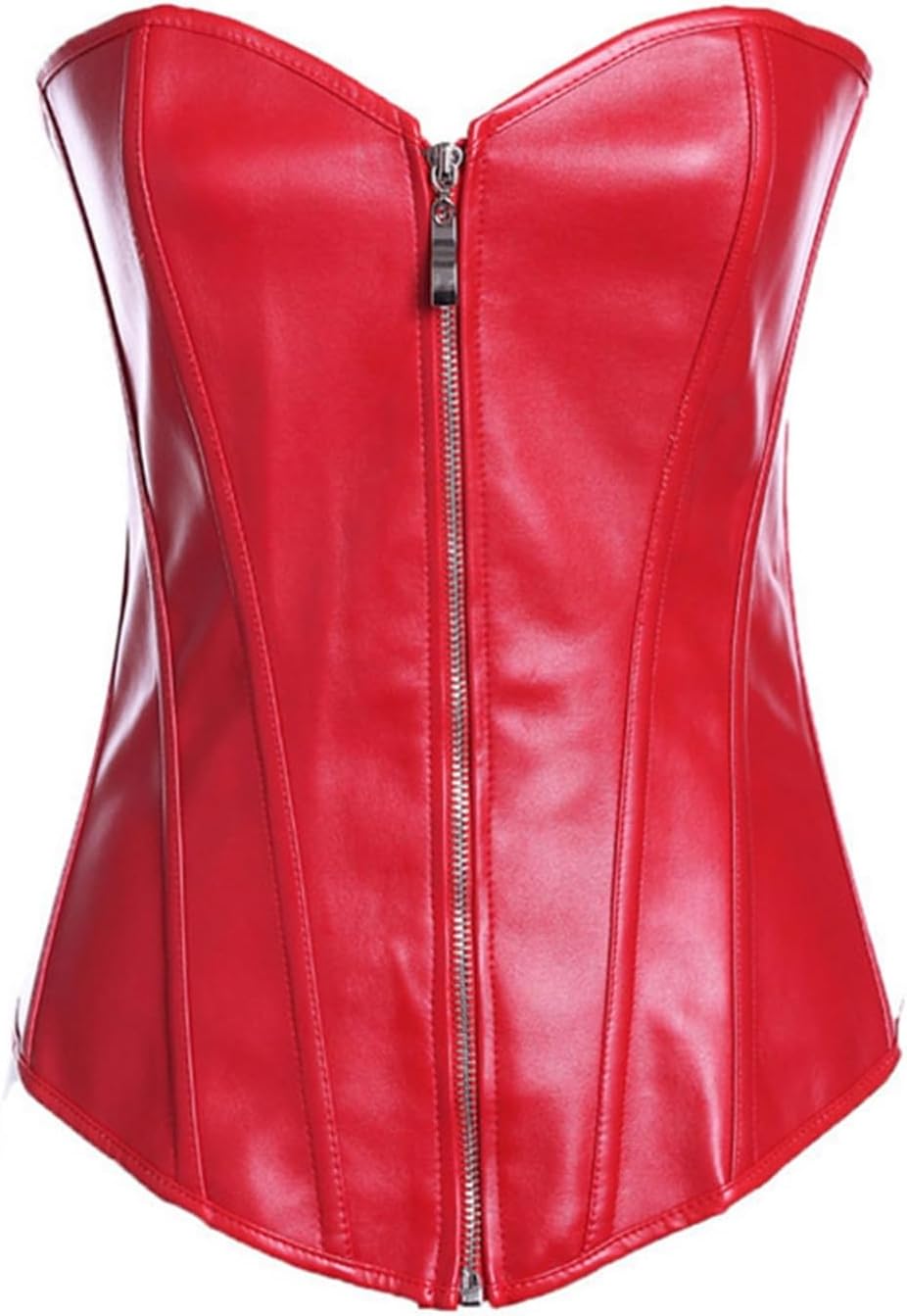 Women Leather Gothic Bustier Steampunk Corset Steel Boned Corselet Overbust Lace Up Waist Cincher Corsets