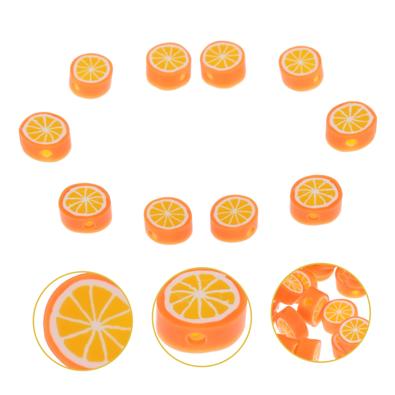 Homoyoyo Cuentas Material Ligero y Colorido 200 de Arcilla Polimérica Naranja Amuletos Artesanales Decorativos para Manualidades Diy y Pulseras para Bisutería