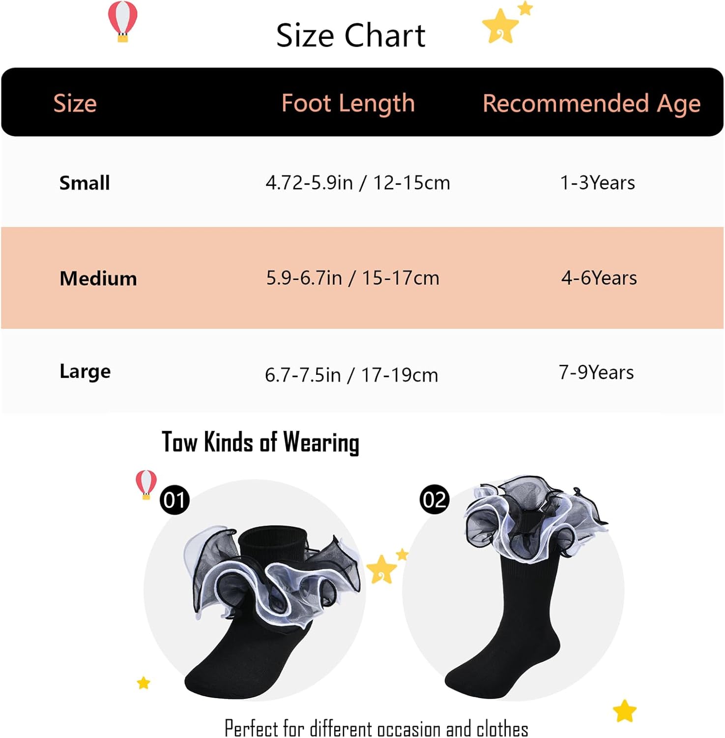 Toddler Girl Ruffle Socks with Big Four-Layer Fluffy Lace Frilly Turn Cuff Dress Baby Girls fancy Pageant - Image 7