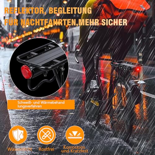 Valchoose Gepäckträger Mountainbike, Aluminiumlegierung Fahrradträger - Schnellspanner mit Reflektor, hoch belastbar (50kg) für MTB, Rennrad