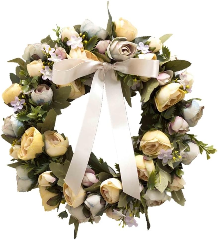 Simulated Flowers Fake Flower Rings Door Decorations Wall Decorations Decorative Crafts Home Gifts(D)