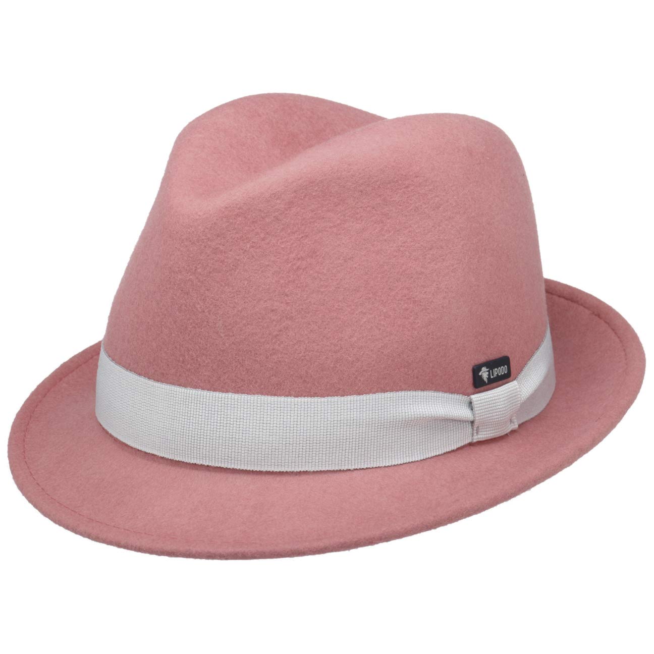 Lipodo Kids Wool Felt Trilby Hat Fedora (One Size - Rose)
