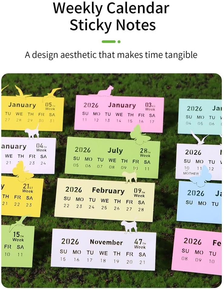 3D Memo Pad Time Piece Calendar 2026, 3D Calendar DIY Notes Notepad Paper Carving Art Green Tree House, Desk Calendar Weekly Planner with LED Lights for School Home Office