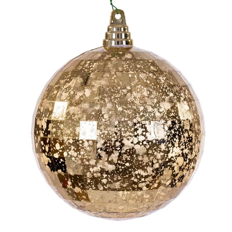 Vickerman 6" Gold Mirror Mercury Ornament. It Includes 2 Pieces per Bag.