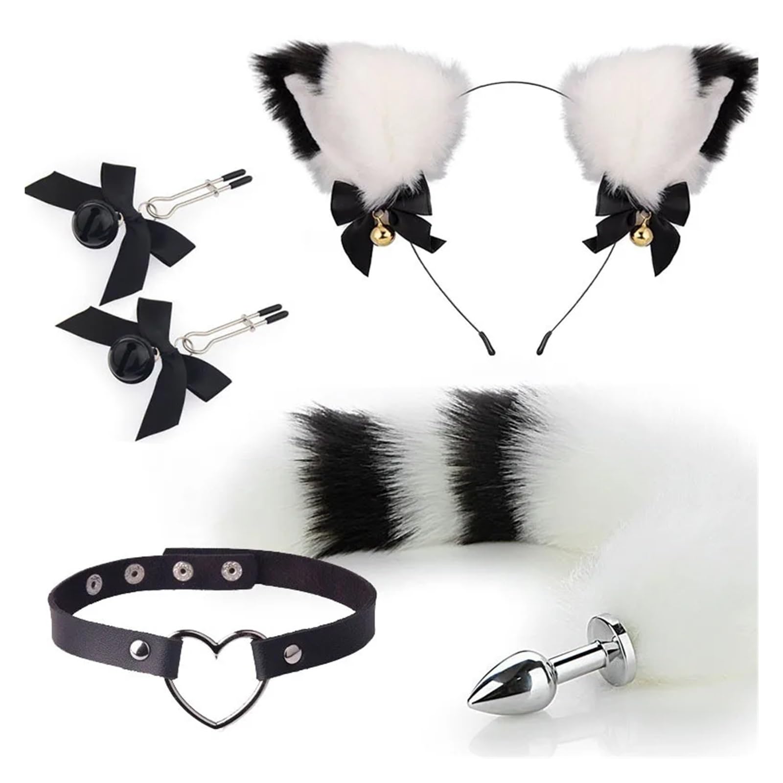 Fox Tail Anal Plug Orejas de Gato Diademas Set Juegos for Adultos Clip for Pezones Cuello Collar Erótico Cosplay Juguetes Sexuales for Mujeres, Fox Anal Plug Tail Butt Plug, Furry Tail Plug, Anal Plug - Zs 4