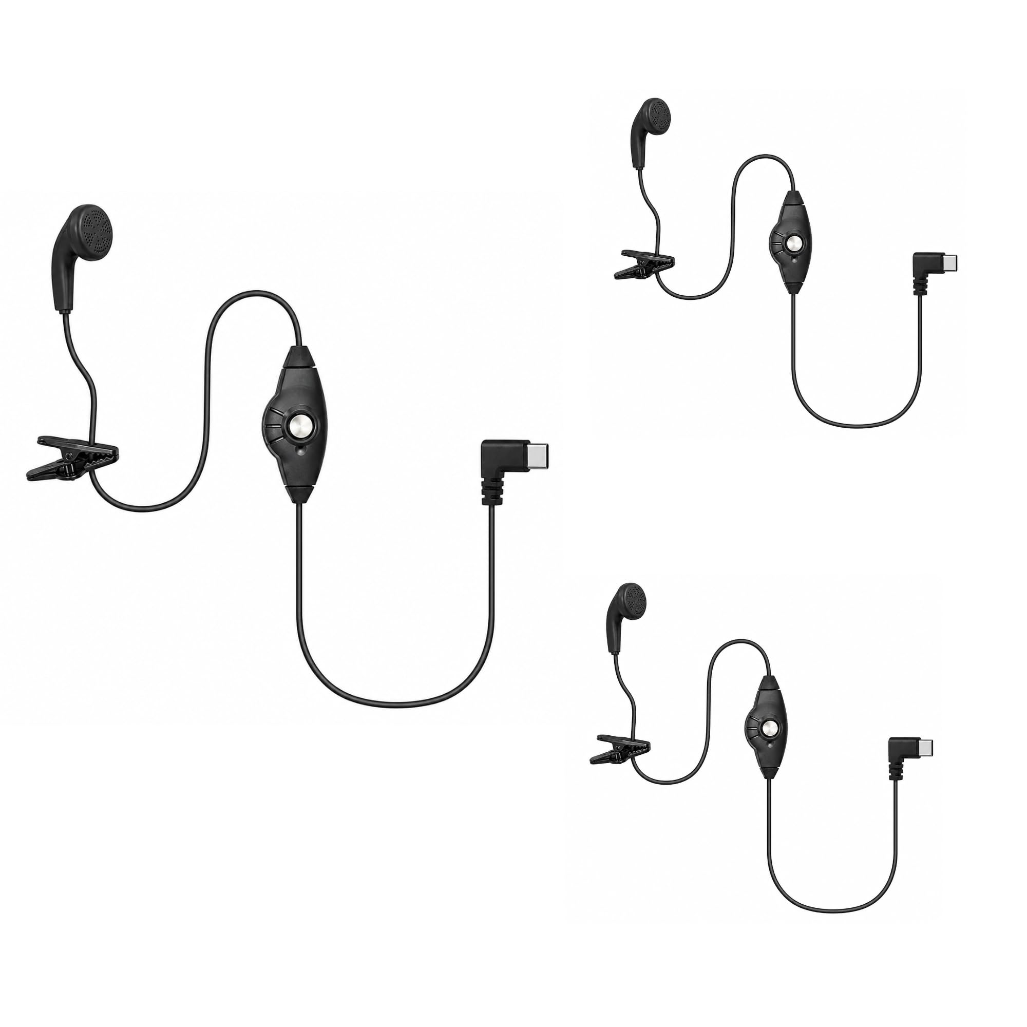S26 PTT - Auricolari USB C con pulsante PTT e microfono (per team, Zello e altre app Walkie Talkie su smartphone Android/iOS) (confezione da 3)