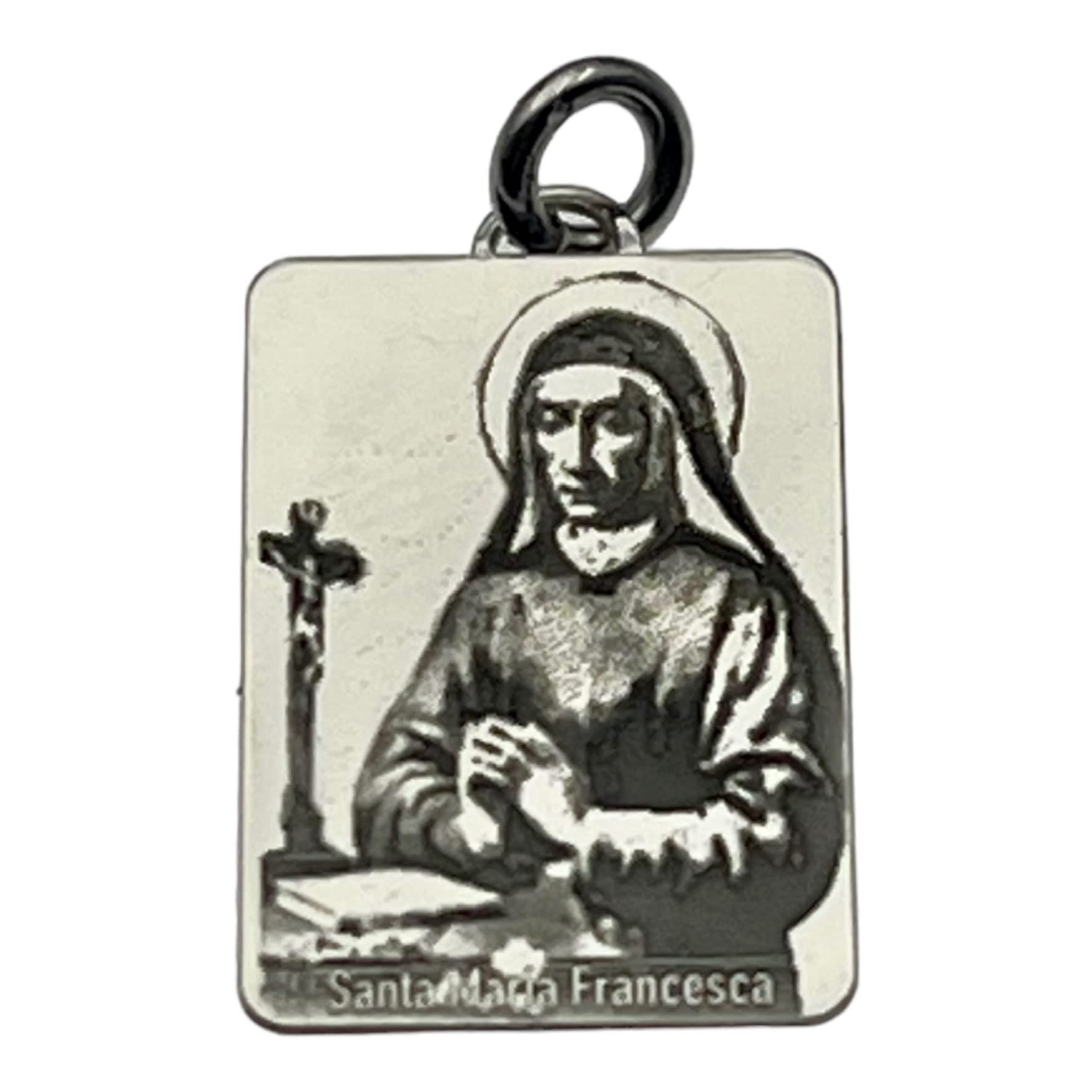 Ciondolo medaglia "Santa Maria Francesca delle cinque piaghe" in argento 925