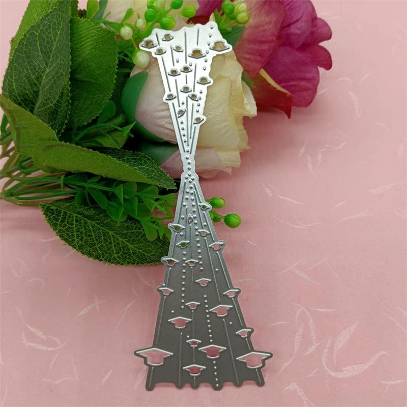 Miniatura 4 de DIY Scrapbooking Artist - Troqueles de corte de metal con burbujas para sombrero de graduación, troqueles de cortina de línea, plantillas