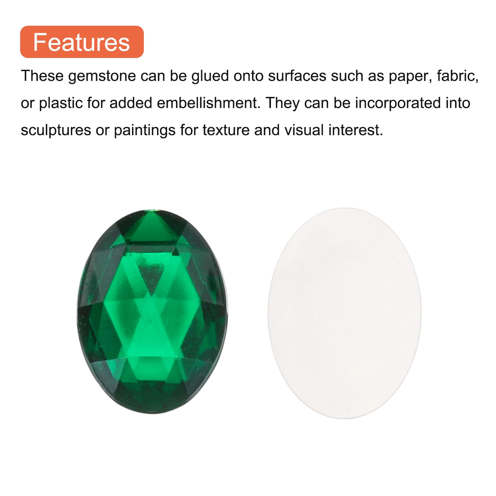 QUARKZMAN 25 Piezas Gemas Ovaladas de Acrílico 18x25 mm con Parte Trasera Plana Piedras de Imitación para Manualidades Bisutería Pintura Facial Decoración de Bodas En Color Verde