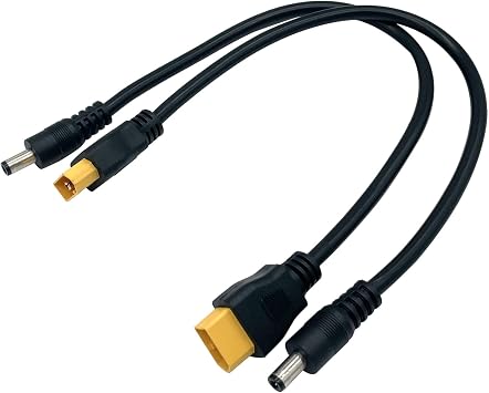 2Packs XT60 to DC5521 Power Cable, XT-60 Male to DC 5.5mm x 2.1mm Male Adapter Cord for FPV Goggles,etc