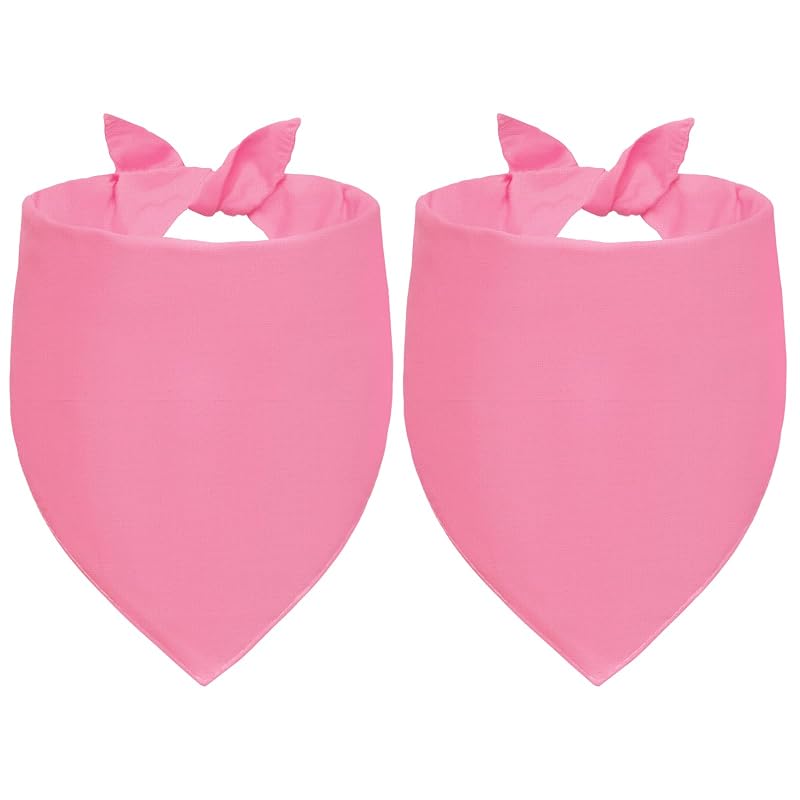 Bandana para Cães e Gatos em Algodão Rosa para Personalizar Agroon Small, Pacote com 2