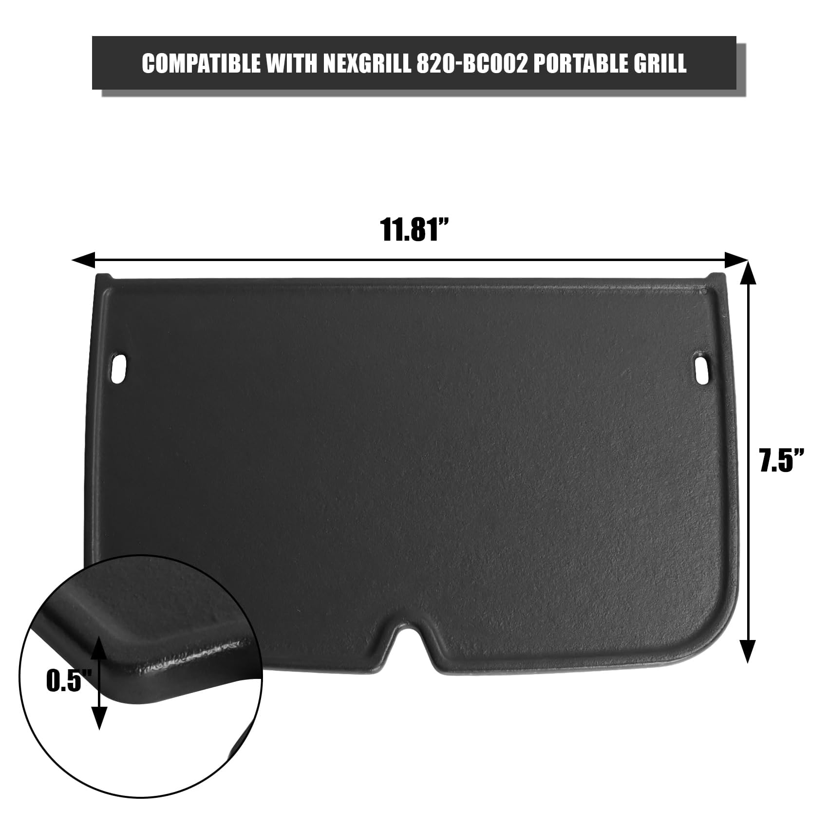 SafBbcue Cooking Griddle for Nexgrill Portable Grill Replacement Parts, Cast Iron Griddle for Nexgrill 1-Burner 820-BC002 Portable Propane Gas Grill Perfect for Camping, Tailgating Outdoor Cooking