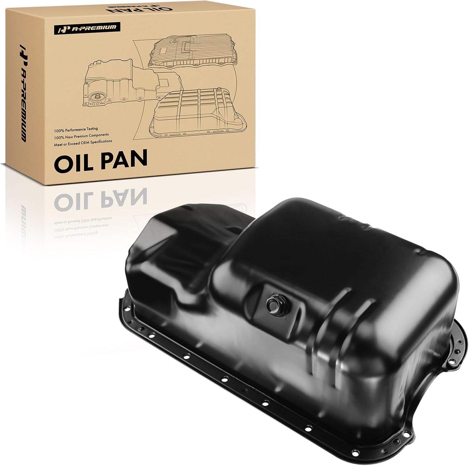 A-Premium Engine Oil Pan Sump with Drain Plug Compatible with Honda Civic 2001 2002 2003 2004 2005 1.7L