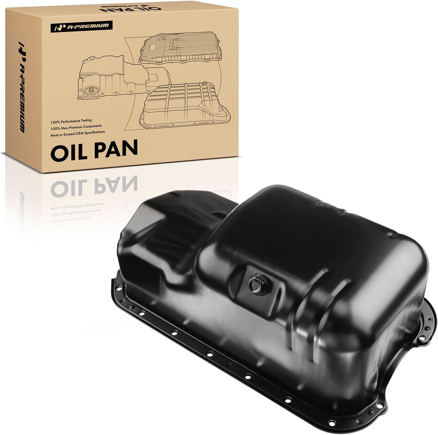 A-Premium Engine Oil Pan Sump with Drain Plug Compatible with Honda Civic 2001 2002 2003 2004 2005 1.7L