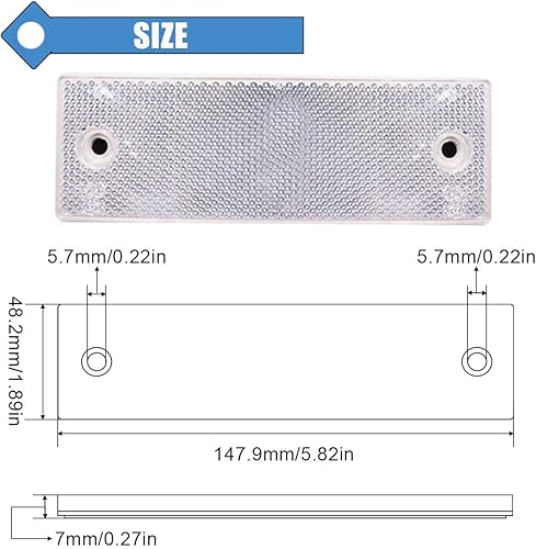 Miniatura 2 de smseace Paquete de 15 reflectores de seguridad blancos autoadhesivos para remolque, reflector de automóvil, reflectores para entrada utilizados para