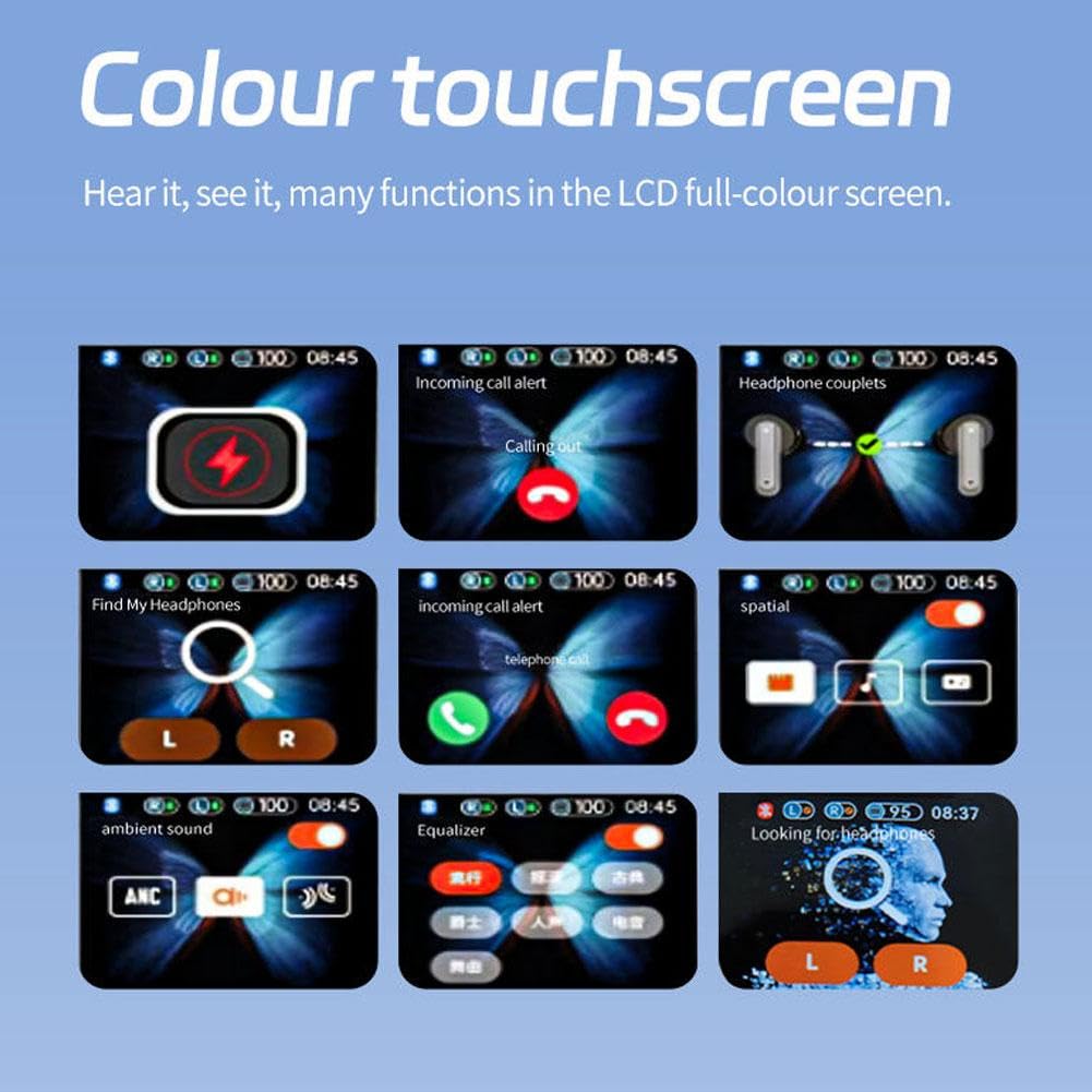 AI Language Translation Earbuds, LCD Touch Screen Real-Time Translator for 144 Languages & Accents Headphones,Translators for Travel Business Learning Translation Device Earphones 4