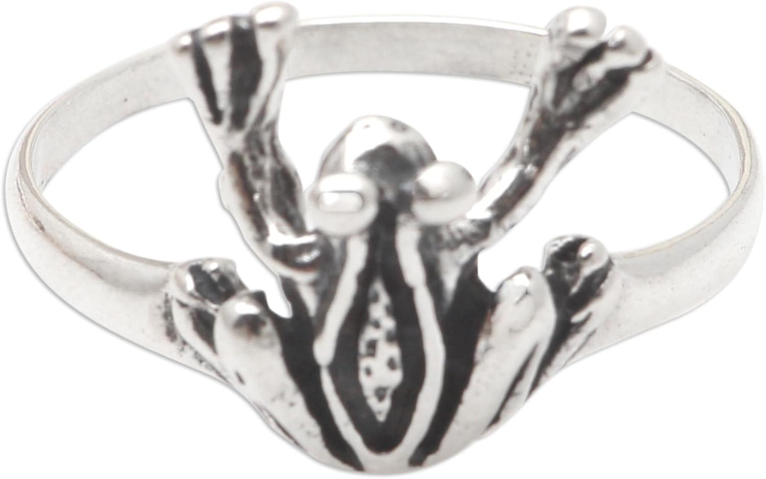NOVICA Artisan Handmade .925 Sterling Silver Cocktail Ring Frogthemed Indonesia Animal Turtlefrog 'Dancing Frog'