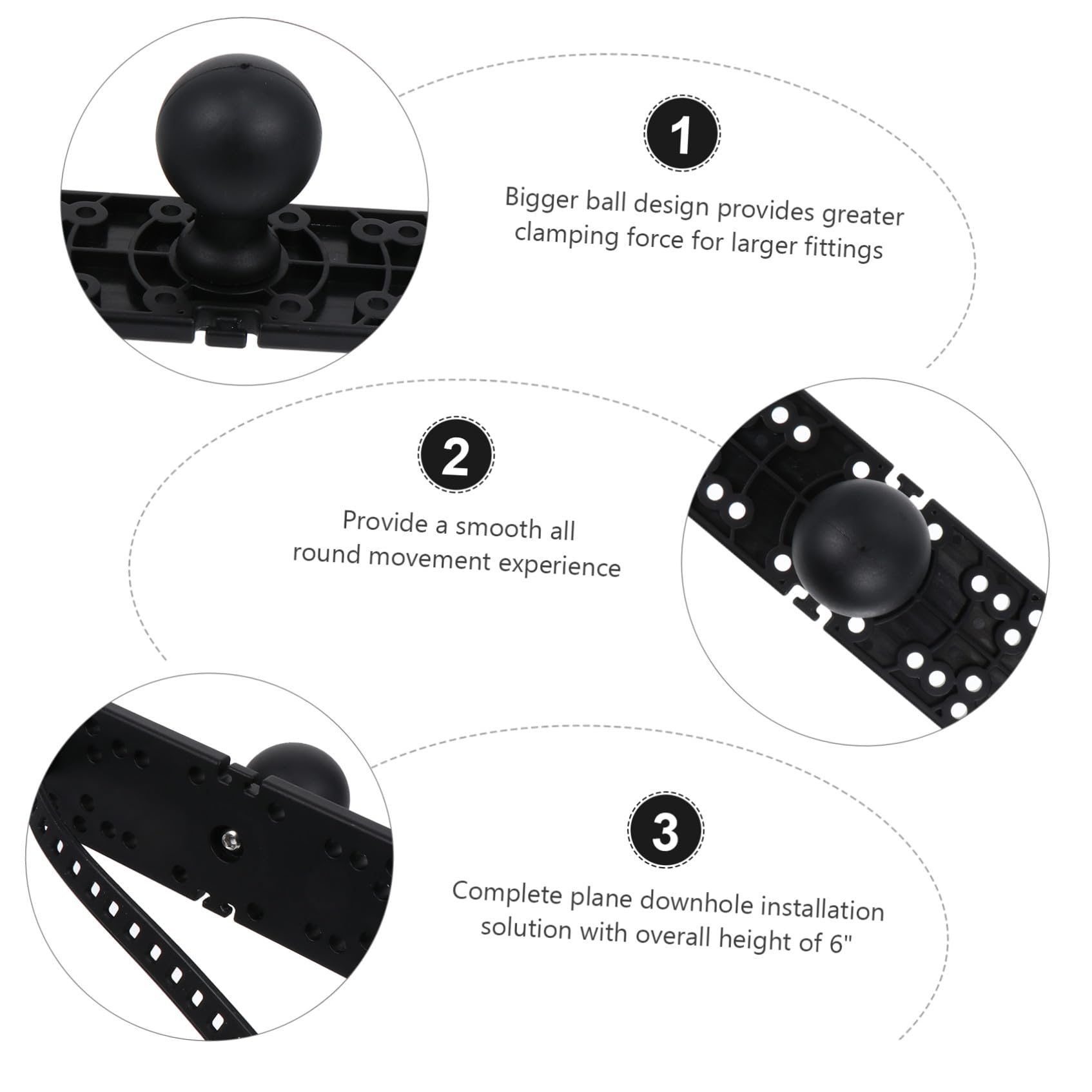jojofuny Halterung für Fischfinder plat kanu zubehör Bootszubehör Kanu Fischfinder Halterung Boat Accessories Teil Kajak Kajak Multifunktionshalterung Kajak Zubehör Nylon Black