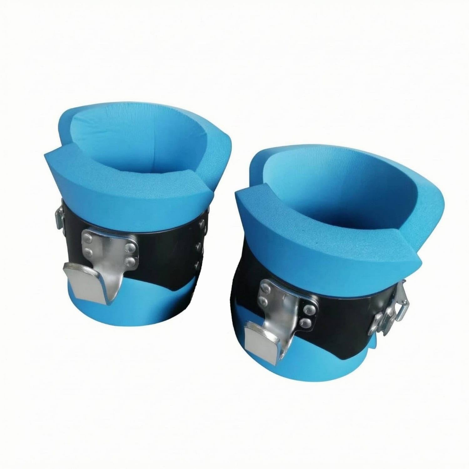 Hard Shell Hanging Ankle Cuffs Soft Inversion Cuffs Metal Hook Padded Ankle Cuff Curved, Blue 2-Pack-image-30