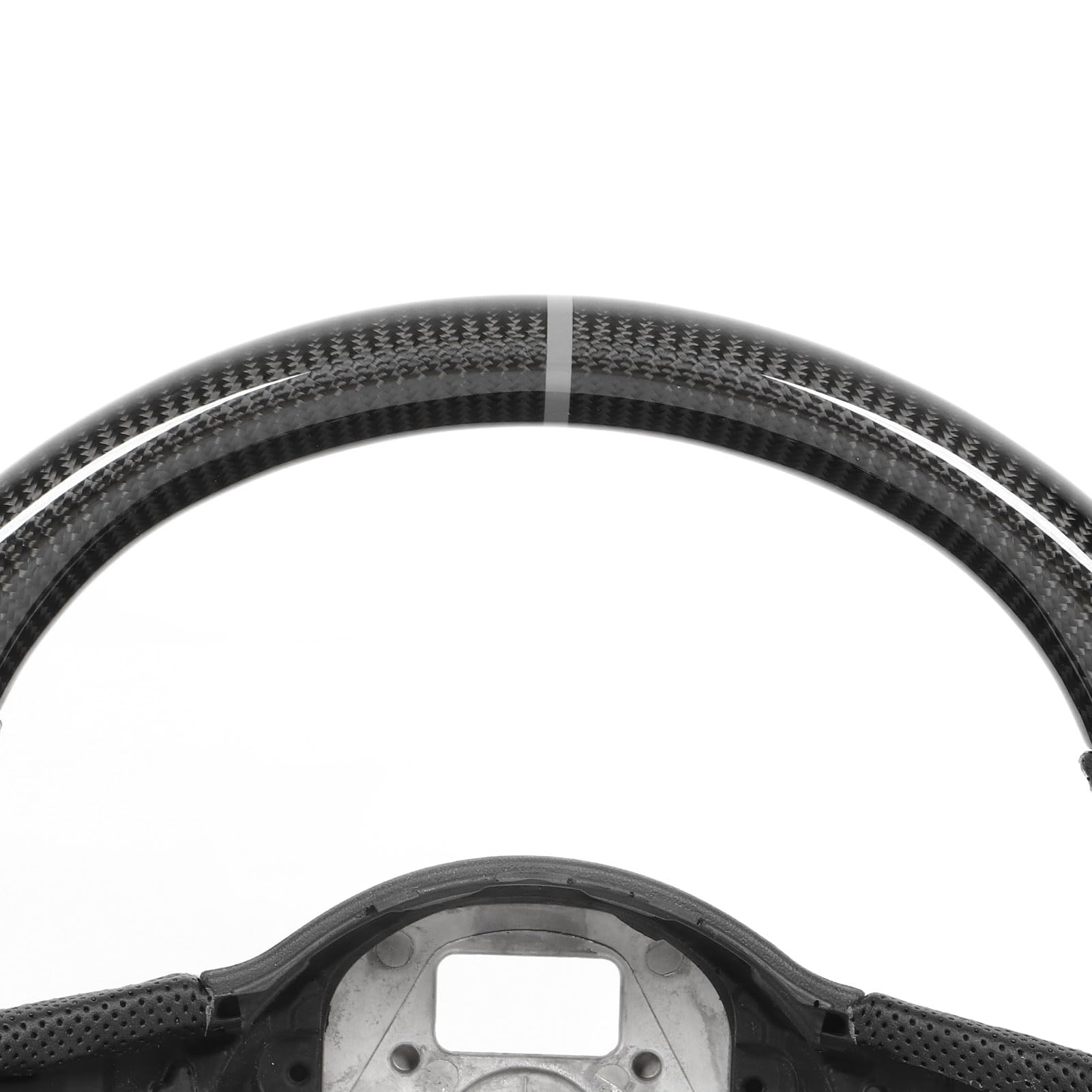 Real Carbon Faserlenkrad mit Perforiertem Leder, überlegener Griff Flacher Boden D -Typ Rennsport, Geeignet für 42 20072015, TT TTS TTRs 8J 20062014