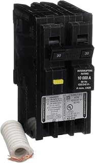 Square D HOM230GFIC Homeline 30A 2-Pole GFCI Circuit Breaker, Plug-On 120/240V - Easy Install & Shock Protection