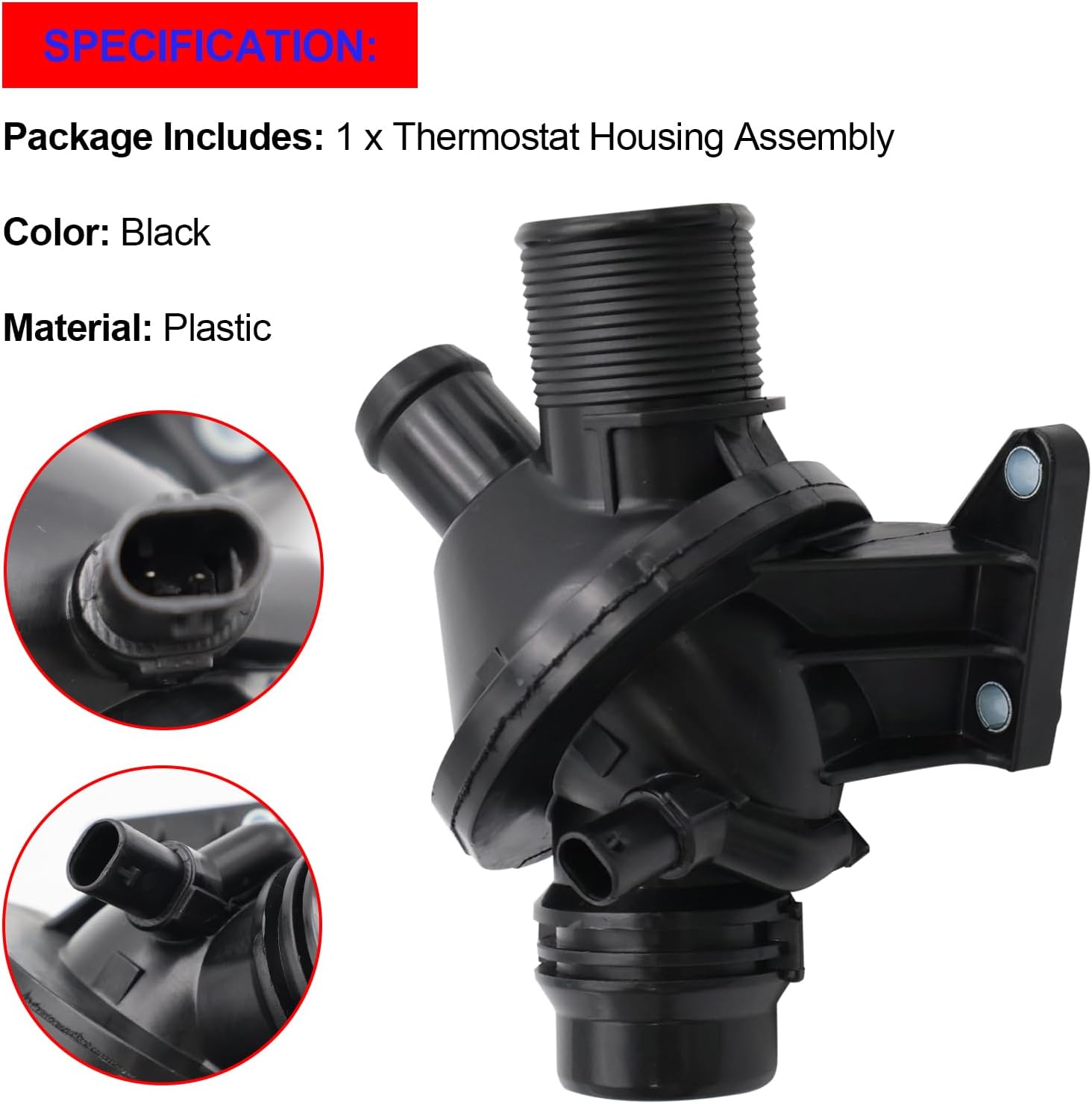SMMS Engine Coolant Thermostat Housing Assembly for BMW 228I 320I 328I 428I 528I XDrIve X1 X3 X4 X5 Z4 2.0L, Replace OE 11538635689 11538648791 11538636594 11537633476