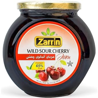 Zarrin - Wild Sour Cherry Preserve, 31.7 oz 900g, Contains 65% of Pitted Cherries